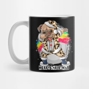 Leopard print Dabbing Pug Dog Thanksgiving Mug